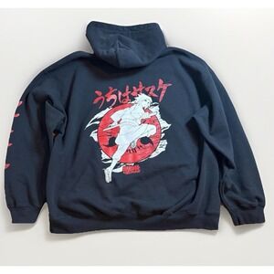 Naruto Shippuden Sweater Men's Adult XL Black Red Graphic Hoodie Sweatshirt